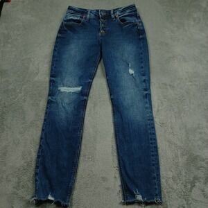 Silver Jeans Womens 27 Blue Denim Boyfriend‎ Fit Casual Distressed Button Fly
